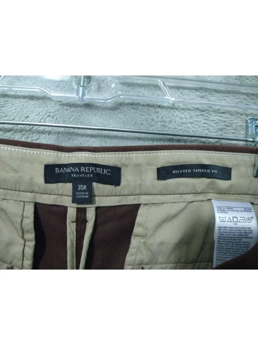 Banana Republic Pants Mens 35x31 Brown Moleskin Traveler Relaxed Tapered Fit